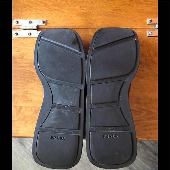 PRADA chocolate brown slip-on leather loafers - Picture 9 of 10
